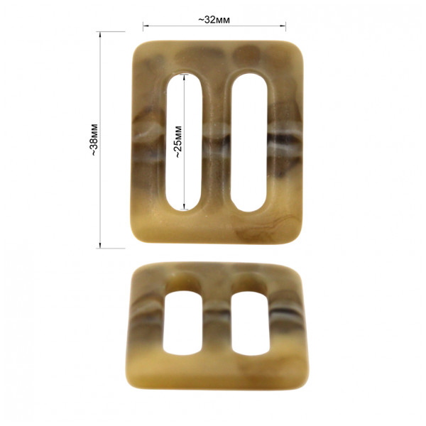 Пряжка пластик, 2,5см, цвет св.коричневый глянцевый